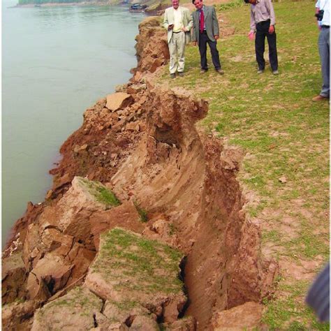 Bank erosion along the Red River due to bank slides probably caused by... | Download Scientific ...