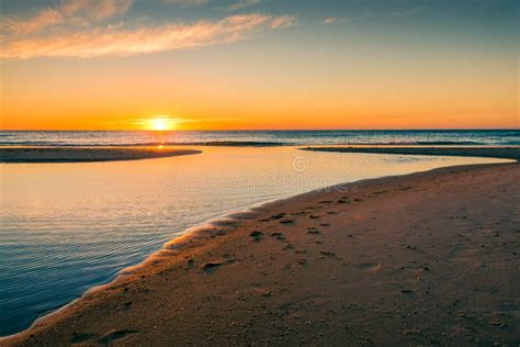 Sunset at Glenelg Beach with Various Colours in the Sky Stock Image ...