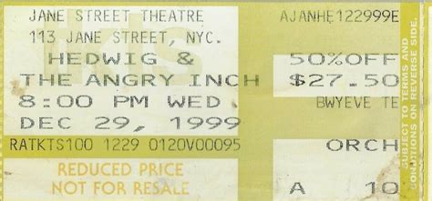 Ally Sheedy "HEDWIG and the ANGRY INCH" John Cameron Mitchell 1999 Playbill | eBay