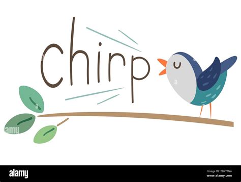 Illustration of a Bird on a Branch Making a Chirping Sound Stock Photo ...