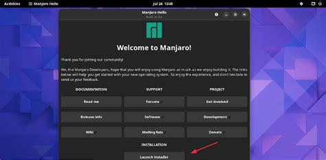 Installation of Manjaro 21 (GNOME Edition) Desktop