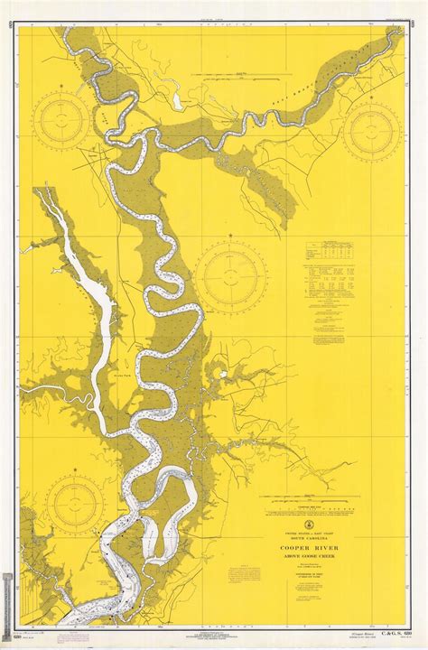 Cooper River Map South Carolina Historical Chart 1970 Nautical Chart ...