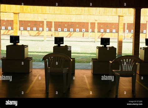 Shooting arena at balewadi stadium third commonwealth youth games ; Pune ; Maharashtra ; India ...