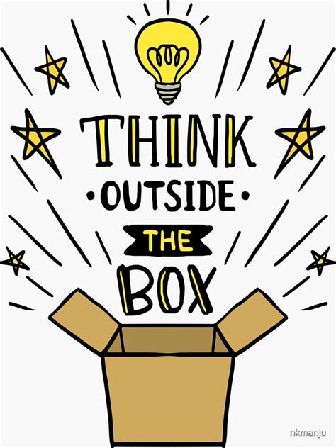 "THINK OUTSIDE THE BOX" Sticker for Sale by nkmanju | Redbubble