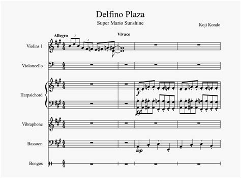 Delfino Plaza Sheet Music Composed By Koji Kondo - Delfino Plaza Flute Sheet Music , Free ...