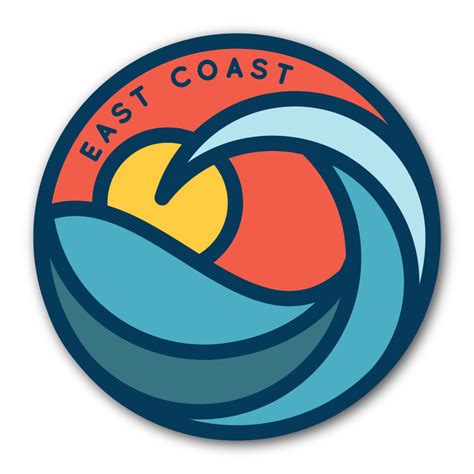 East Coast - Sticker | Surf logo, Surf design, Graphic design logo