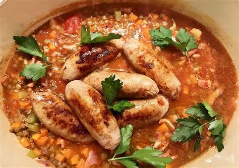 Cumberland Sausages and Lentil Casserole - Urban Merchants