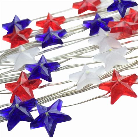 Buy 2 Pack Star Shaped ,Red White and Blue ,American ,Battery Operated ...