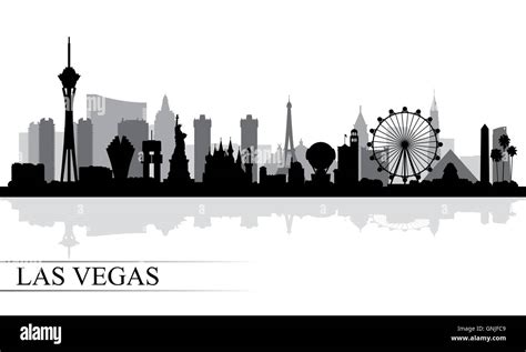 Las Vegas city skyline silhouette background Stock Vector Image & Art ...