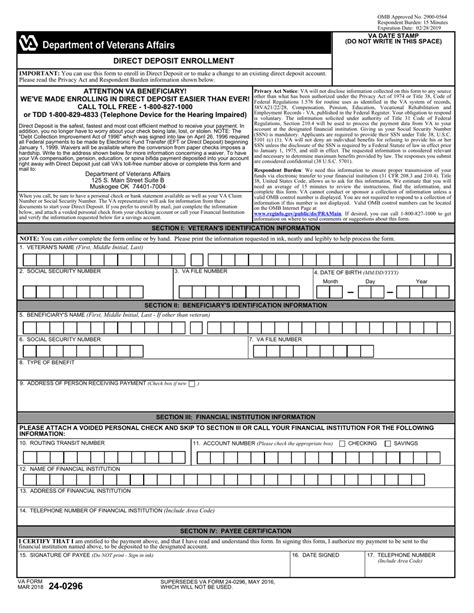 VA Form 24-0296 - Fill Out, Sign Online and Download Fillable PDF | Templateroller