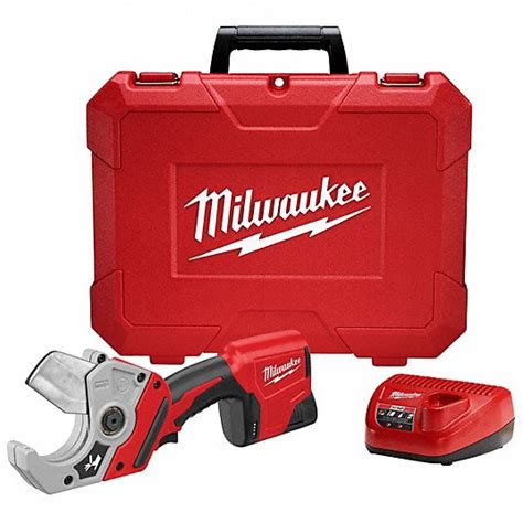 MILWAUKEE, M12™ REDLITHIUM™, 2 in Max. Pipe Dia., Cordless Pipe Cutter Kit - 4PKV3|2470-21 ...