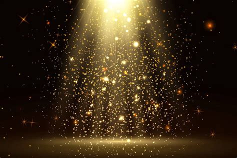 Stage light and golden glitter lights effect with gold rays. Etsy in 2021. Gold glitter ...