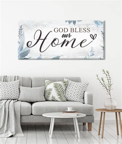 Christian Wall Art: God Bless Our Home (Wood Frame Ready To Hang ...