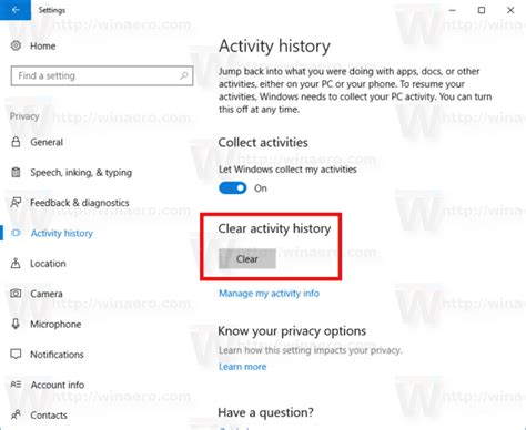 How to Clear Activity History in Windows 10