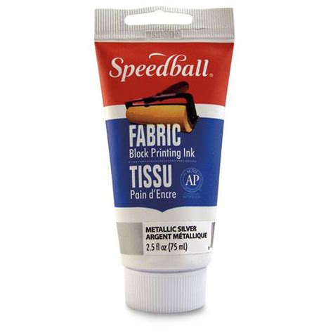 SPEEDBALL INC SPEEDBALL FABRIC BLOCK PRINTING INK METALLIC SILVER 2.5OZ - Colours Artist Supplies