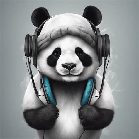 Premium AI Image | Photo cute panda with headphone wallpaper ai ...