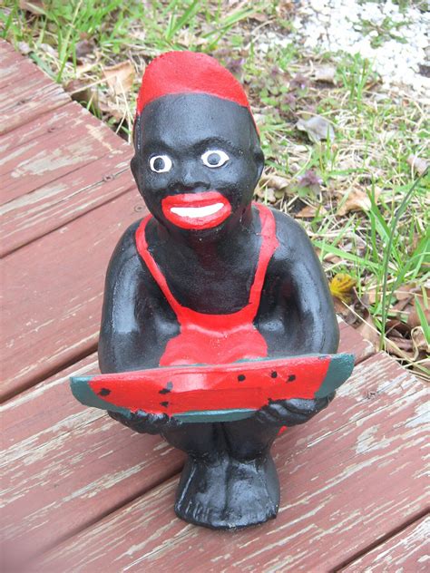 Black Watermelon Boy Concrete Statue | Etsy