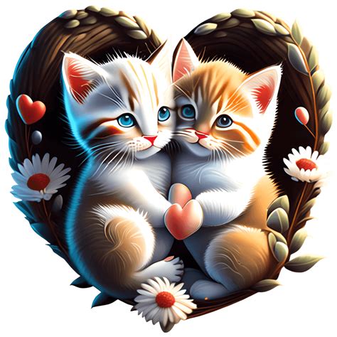 Cute Kitten Hug Digital Graphic · Creative Fabrica