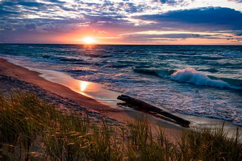 Sunset over Lake Michigan | U.S. Geological Survey