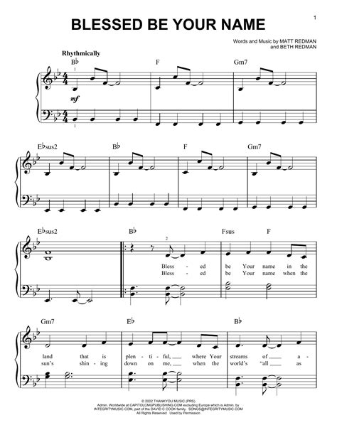 Blessed Be Your Name | Sheet Music Direct