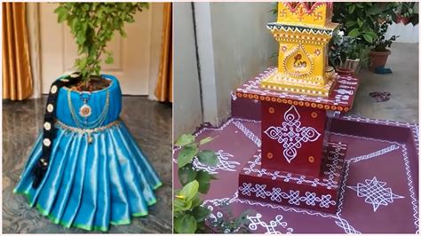 Tulsi Vivah 2020 Pot Decoration Ideas: How to Decorate Tulsi Pot? Easy ...