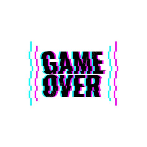 Game Over Clipart PNG Images, Glitched Text Game Over, Text, Glitch ...