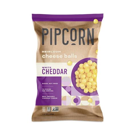 Pipcorn Cheese Balls, White Cheddar - Thrive Market