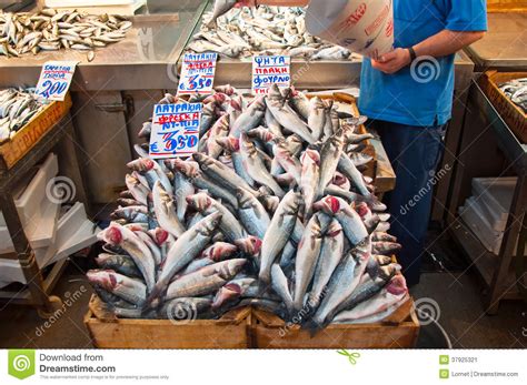 Seafood on the Market of Athens. Stock Image - Image of cook, group: 37925321