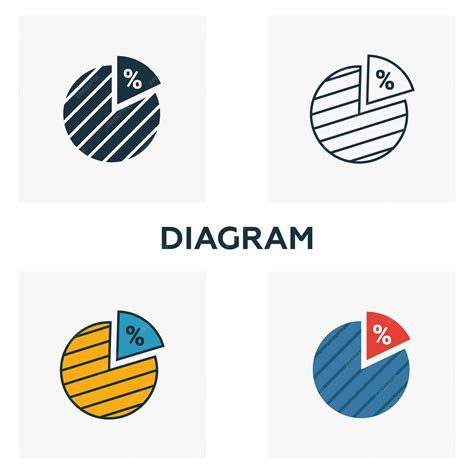 Premium Vector | Diagram icon set four elements in diferent styles from ...