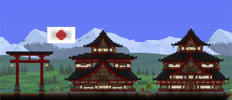 This is my first decent Terraria build: some japanese architecture ...