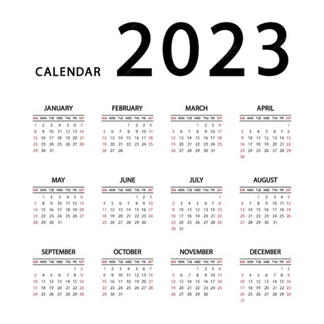 Premium Vector | Calendar 2023 year. The week starts Sunday. Annual ...