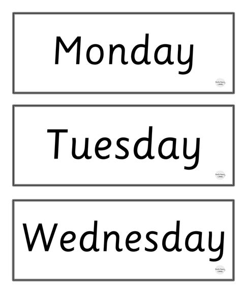 Days Of The Week Printable Flashcards Printable Templates Sexiz Pix ...