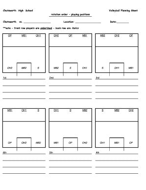 Chatsworth High School Volleyball Planning Sheet - Fill and Sign ...