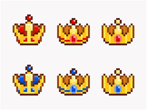 Crown collection in pixel art style 4829248 Vector Art at Vecteezy