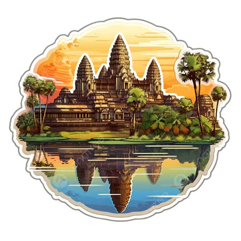 Angkor Wat Cambodia Sticker, Sticker Clipart, Cambodia, Sticker PNG Transparent Image and ...