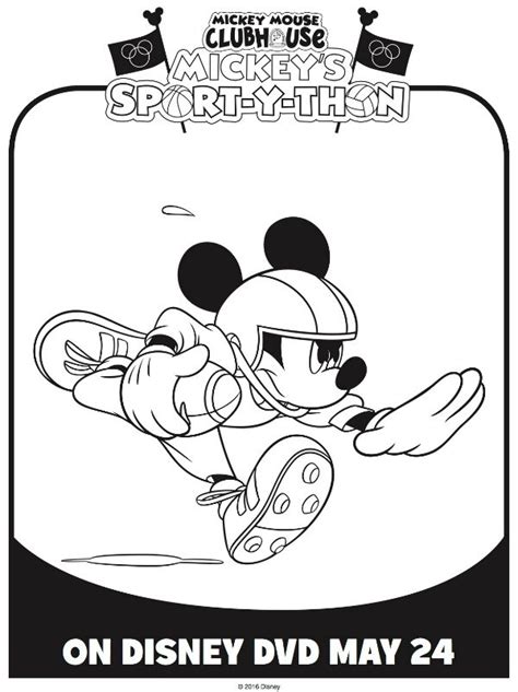 Mickey Mouse Football Coloring Page - Mama Likes This