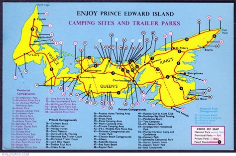 PEI Camping sites, Prince Edward Island - Canada - Postcard - 425