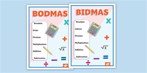 BODMAS/BIDMAS Display Poster (Teacher-Made) - Twinkl