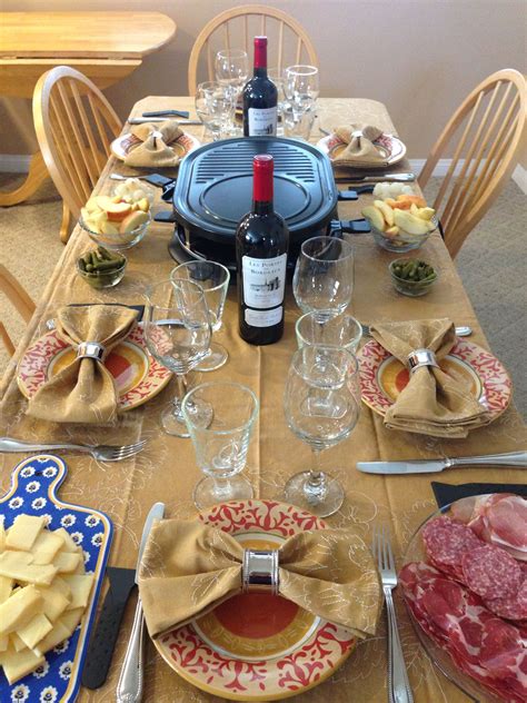 Raclette dinner party Raclette Dinner Party, Food Ideas, Favorite Things, Table Settings, Table ...