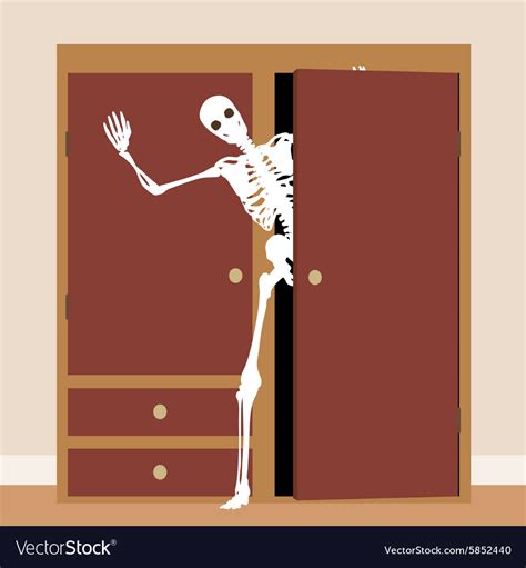 Skeleton in the closet Royalty Free Vector Image