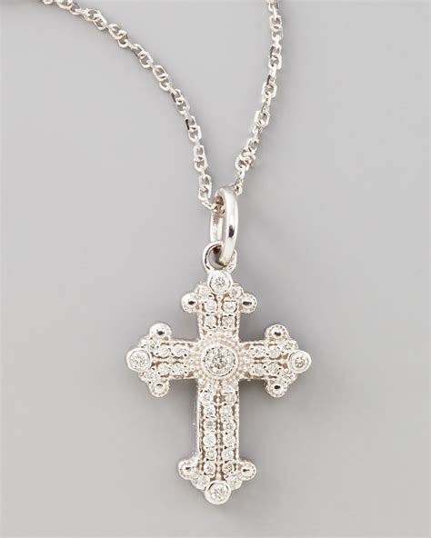 Lyst - Kc Designs Byzantine Cross Necklace White Gold in Metallic