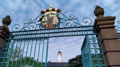 Hesse-Darmstadt Coat of Arms on the Gate of Bad Homburg Castle, Germany ...