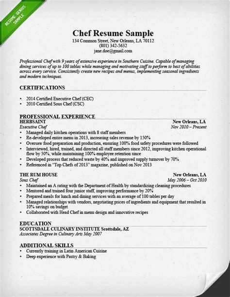 Resume Templates Chronological - Resume Templates | Chef resume, Resume writing examples, Resume ...