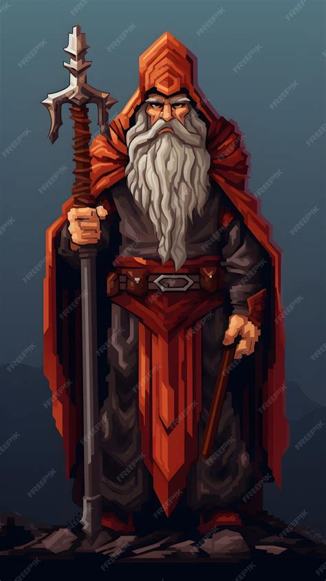 Premium AI Image | Pixel art wizard character for RPG game character in ...