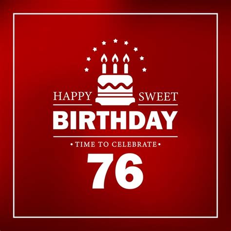 Premium Vector | Happy birthday 76, red card with cake, gifts, vector ...