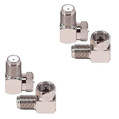 Buy 4 Pack F Type Coaxial Cable Right Angle Connector Male to Female Quick Connector Adapter for ...