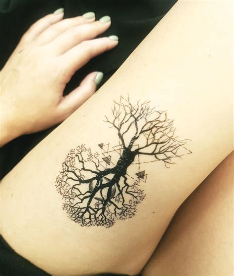 Oak Tree With Roots Tattoo