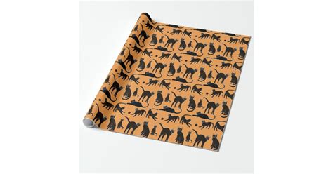 Halloween Blackie Black Cat Wrapping Paper | Zazzle