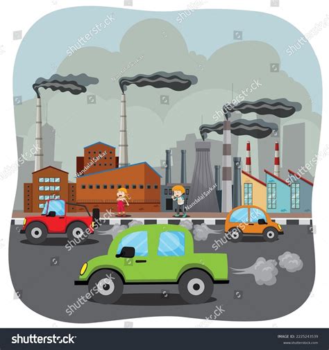 Air Pollution Concept Factory Carbon Dioxide Stock Vector (Royalty Free ...