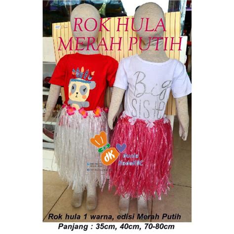 Jual Rok hula Merah Putih Rok Hula Custom / Kostum 17 Agustus - Putih ...